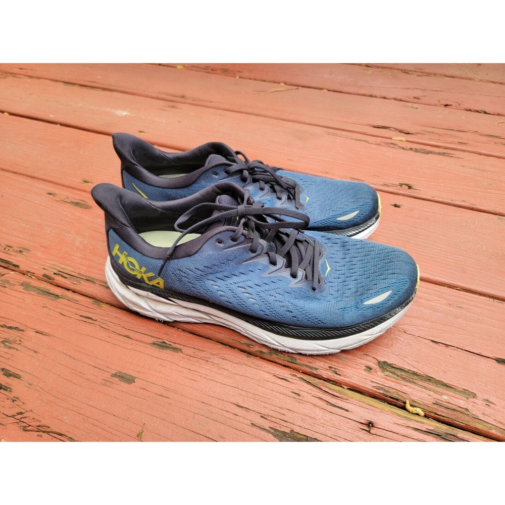 Hoka One One Clifton 8 Men’s Size 10D 1119393 Blue White Running Shoes